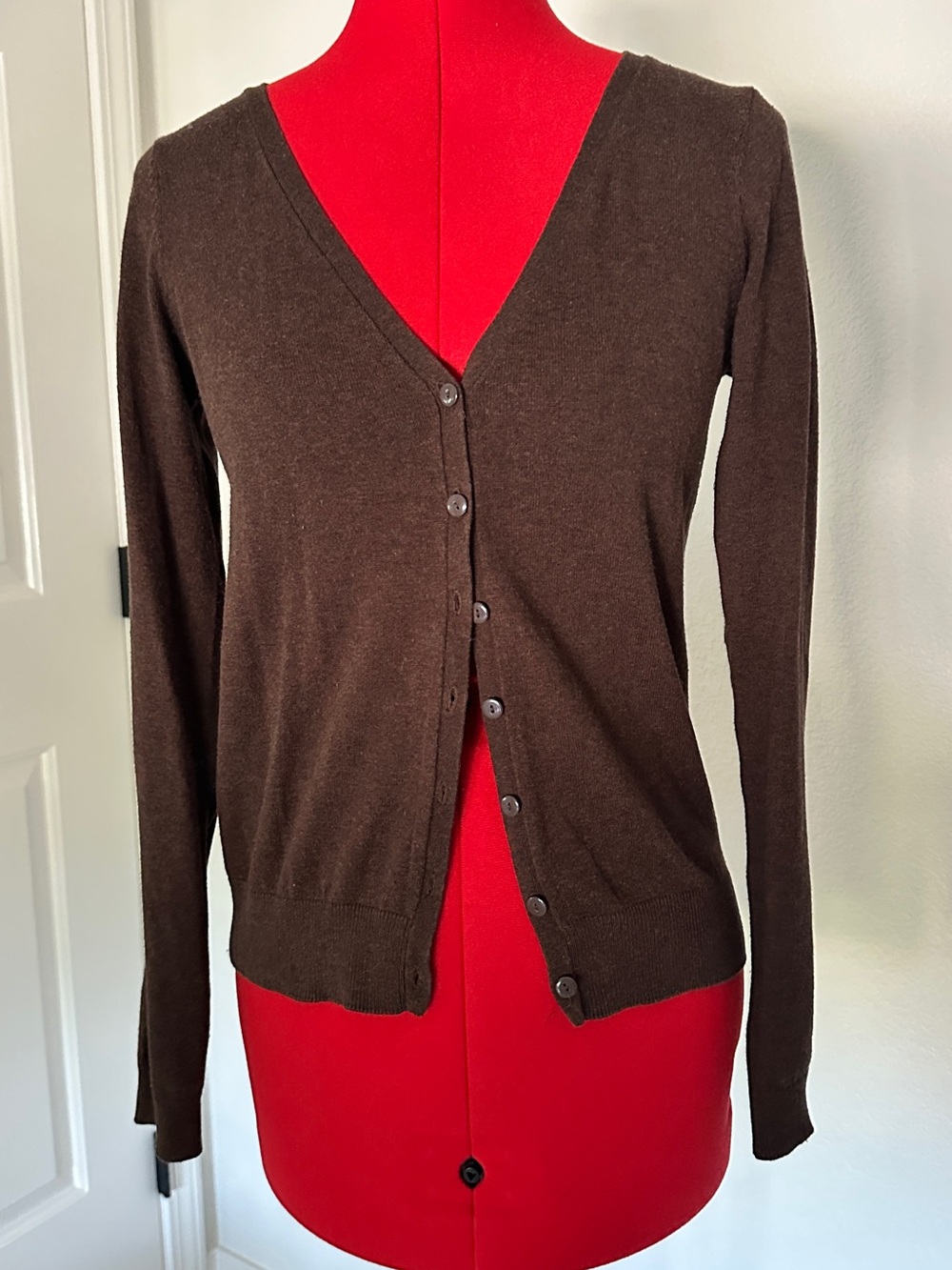 H&M Brown V-Neck Button Cardigan Sweater - Women XS